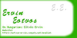 ervin eotvos business card